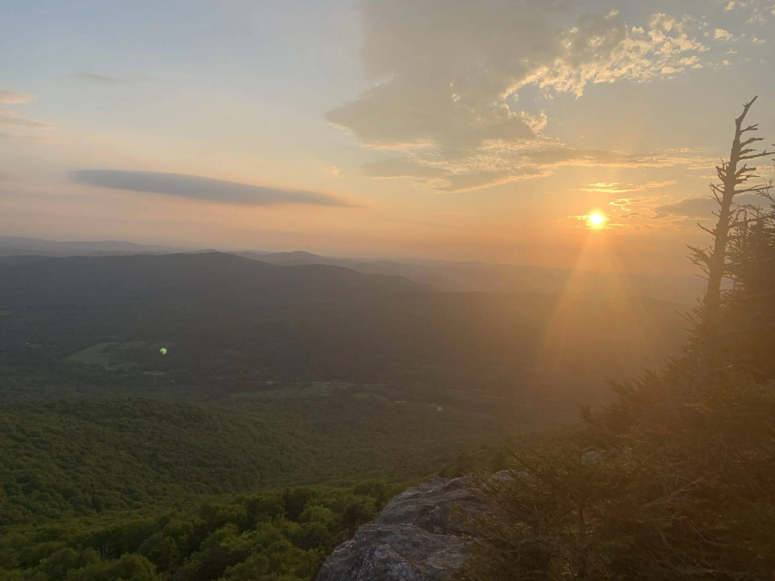 A beautiful sunset atop Laraway Mountain at the end of day 1.